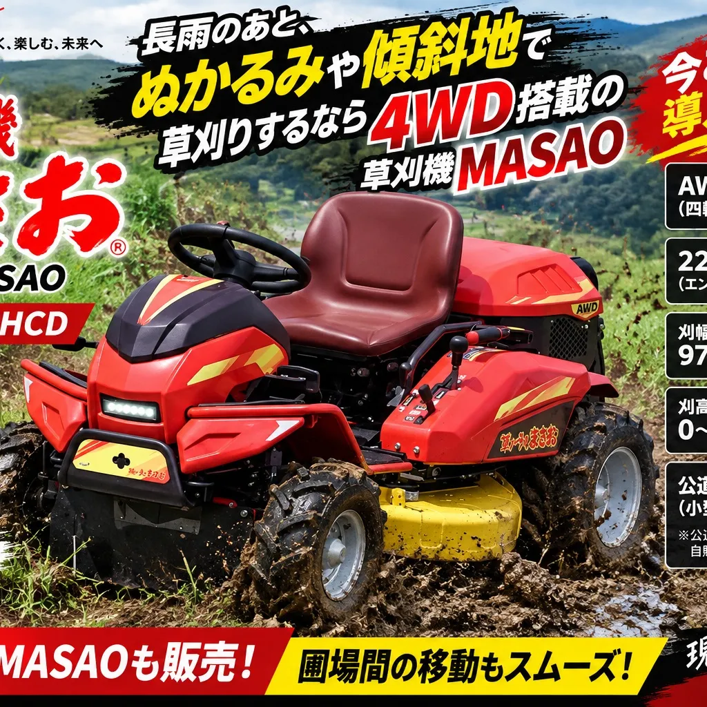 果樹園や広大な敷地の草刈り、大変ではありませんか？